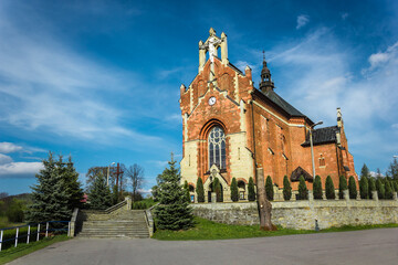Fototapeta na wymiar Latin Church. St. Nicholas Church in Przyszowa, Poland.