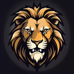 Male lion head mascot vector with logo illustration. generative ai