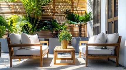 Fototapeta premium Crafting Serene Retreats with Stylish Outdoor Furniture Collections