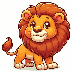 Cute lion vactor on white background.