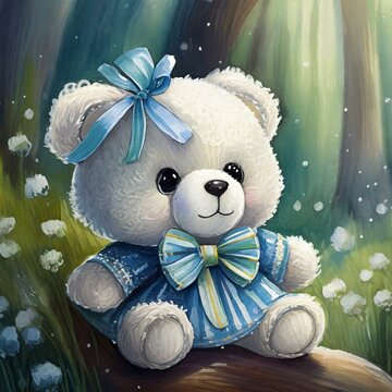 nice teddy bear, smiling, caring, charming, for children - nursery, kindergarten, school