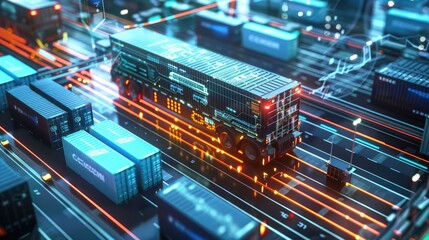 Obraz premium High-tech tracking and monitoring systems for streamlined logistics.