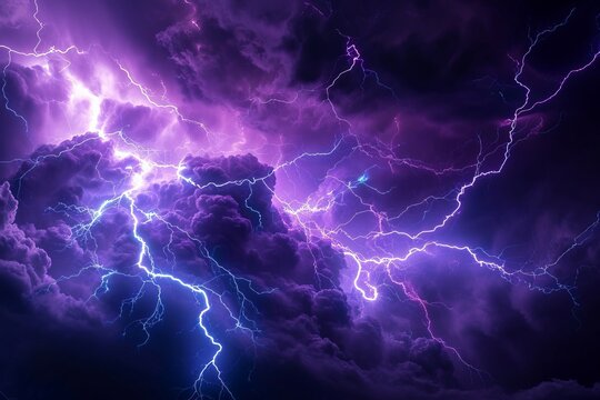 Abstract blue and purple lightning
