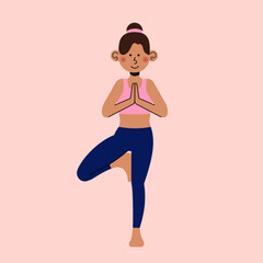 Girl Doing Yoga Illustration