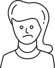 Nervous Girl Character Avatar