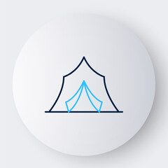 Line Circus tent icon isolated on white background. Carnival camping tent. Amusement park. Colorful outline concept. Vector