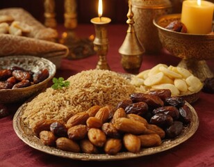 Ramadan kareem mubarak foods with family