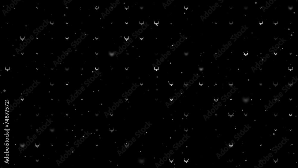 Poster template animation of evenly spaced necklace symbols of different sizes and opacity. animation of tr