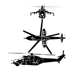 military helicopter vector illustration