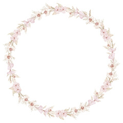 Wedding wreath of flowers and leaves