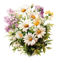 Obraz premium Transparent beautiful decorative bouquet of flowers clipart