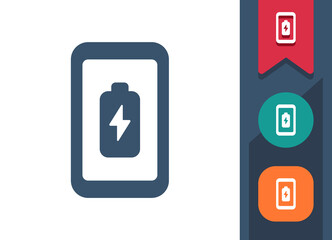Smartphone Icon. Mobile Phone, Telephone, Battery, Energy