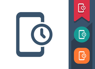 Smartphone Icon. Mobile Phone, Telephone, Clock, Alarm, Deadline