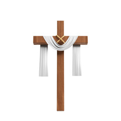 Cruz de Jesus Cristo Elemento 3D Isolado