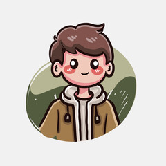 Cute boy character design cartoon boy avatar