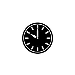 Elegant black and white clock vector isolated on white background 