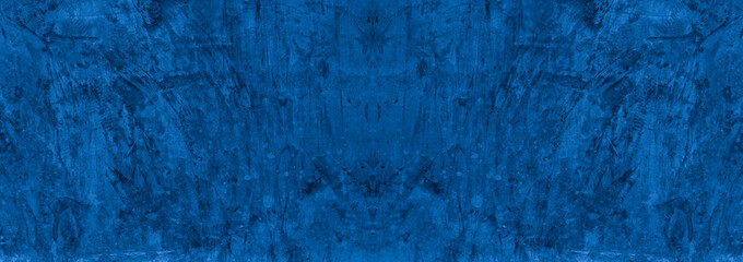 Old wall pattern texture cement blue dark abstract  blue color design are light with black gradient background.