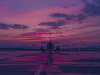 Fototapeta na wymiar Passenger plane standing on the runway