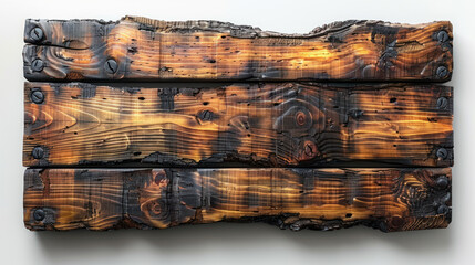 Burnt wooden planks