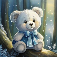 nice teddy bear, smiling, caring, charming, for children - nursery, kindergarten, school ver 4