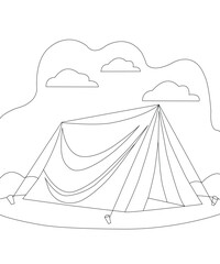 camp coloring page for school children