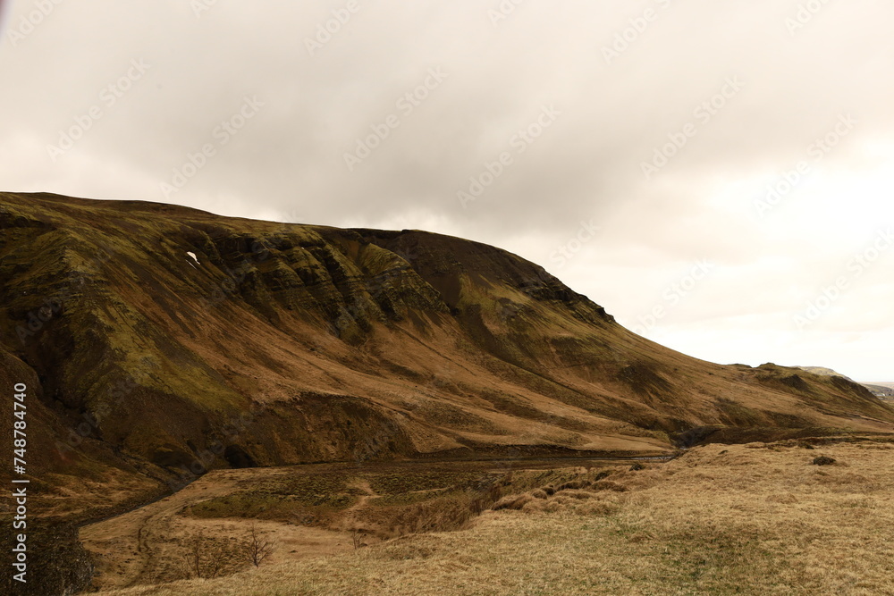 Wall mural View on a mountain in the Golden Circle which is a tourist area in southern Iceland