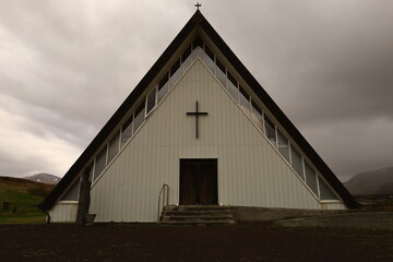 View on a church in the Golden Circle in southern Iceland