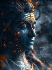 Lord Shiva Closeup Shot Statue Wallpaper Ai Generated - obrazy, fototapety, plakaty