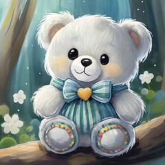 nice teddy bear, smiling, caring, charming, for children - nursery, kindergarten, school ver 5