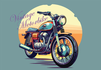 Vintage motorbike vector for background design.