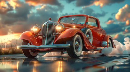 3D cartoon on whitebackground Family exploring an art festival