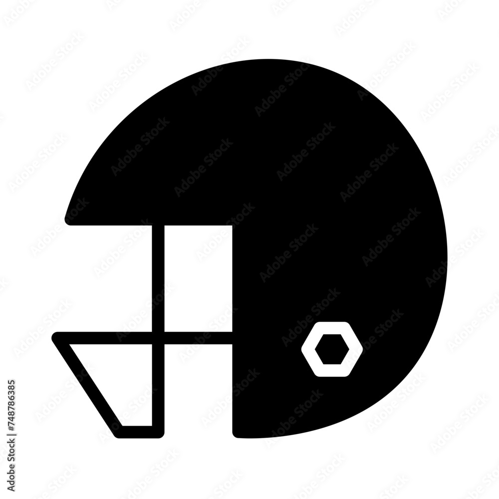 Poster helmet rugby ball glyph icon