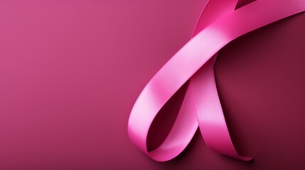 Pink ribbon. Breast cancer awareness ribbon.