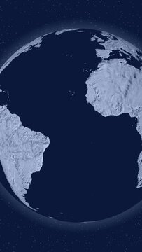 The blue planet Earth is getting closer. An abstract planet of the universe.
