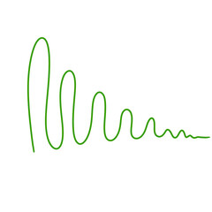 Green Curved Squiggle Shape Line 