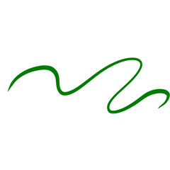 Green Curved Squiggle Shape Line 