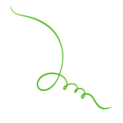 Green Curved Squiggle Shape Line 