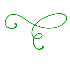Green Curved Squiggle Shape Line 