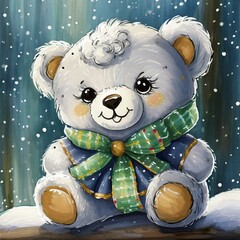 nice teddy bear, smiling, caring, charming, for children - nursery, kindergarten, school ver 7
