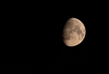  Big orange Moon on a dark background in space