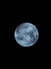  Big  blue Moon on a dark background in space