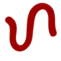 Red Curved Squiggle Line Divider