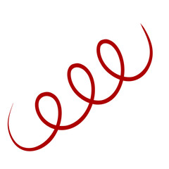 Fototapeta na wymiar Red Curved Squiggle Line Divider