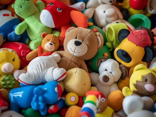 Fototapeta na wymiar Assortment of Colorful Toys