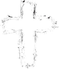 Textured Religion Cross . Christian cross . Vector
