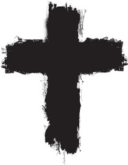 Textured Religion Cross . Christian cross . Vector