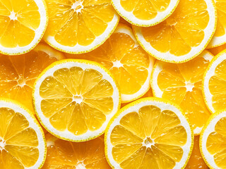 Orange Slices Background with Fresh Citrus Patterns