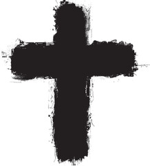 Textured Religion Cross . Christian cross . Vector - obrazy, fototapety, plakaty
