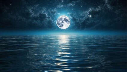Naklejka na ściany i meble moon over shining water