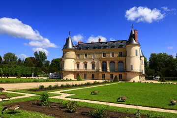 The Castle of Rambouillet is a castle in the town of Rambouillet, Yvelines department, in the Île-de-France region - obrazy, fototapety, plakaty
